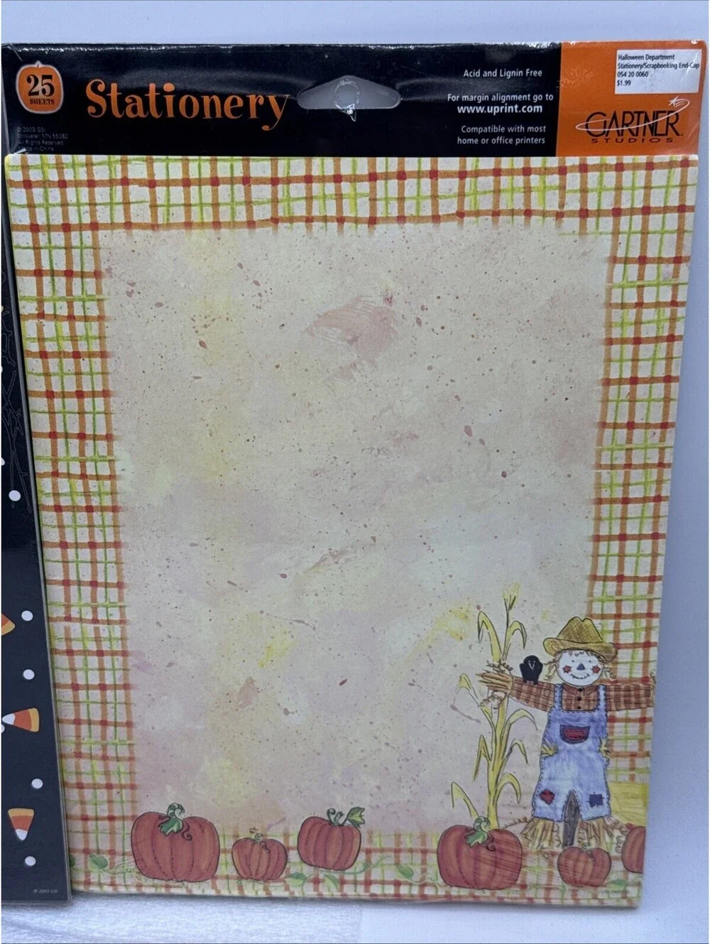2 Halloween Stationary Gartner Studios 8.5x11” Paper Packs 50pc Candy Corn 2003